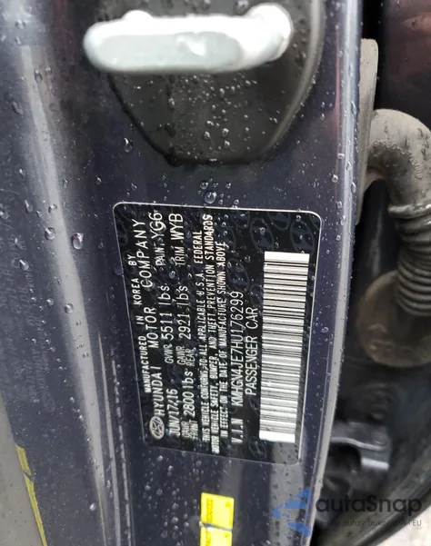 2017 Genesis G80 Base z USA, uszkodzony, nr VIN KMHGN4JE7HU176299